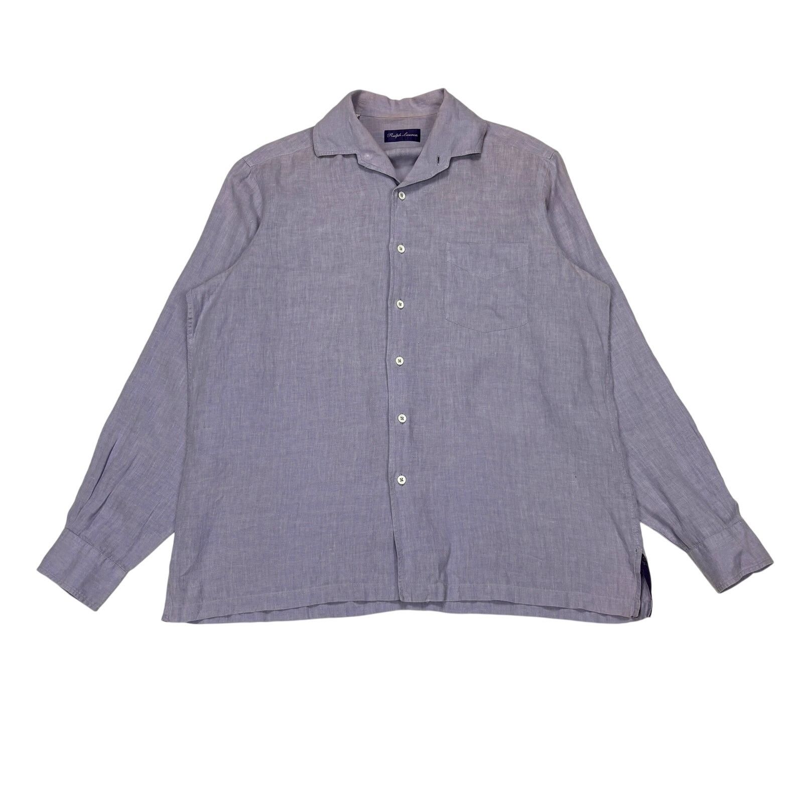 Ralph Lauren Purple Label Linen Button Up Shirt Men's Large