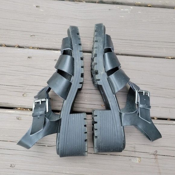 Vintage Vintage 90s y2k MIA Black Greek Fisherman Chunky Platform Je Size US 8.5 / IT 38.5 - 2 Thumbnail