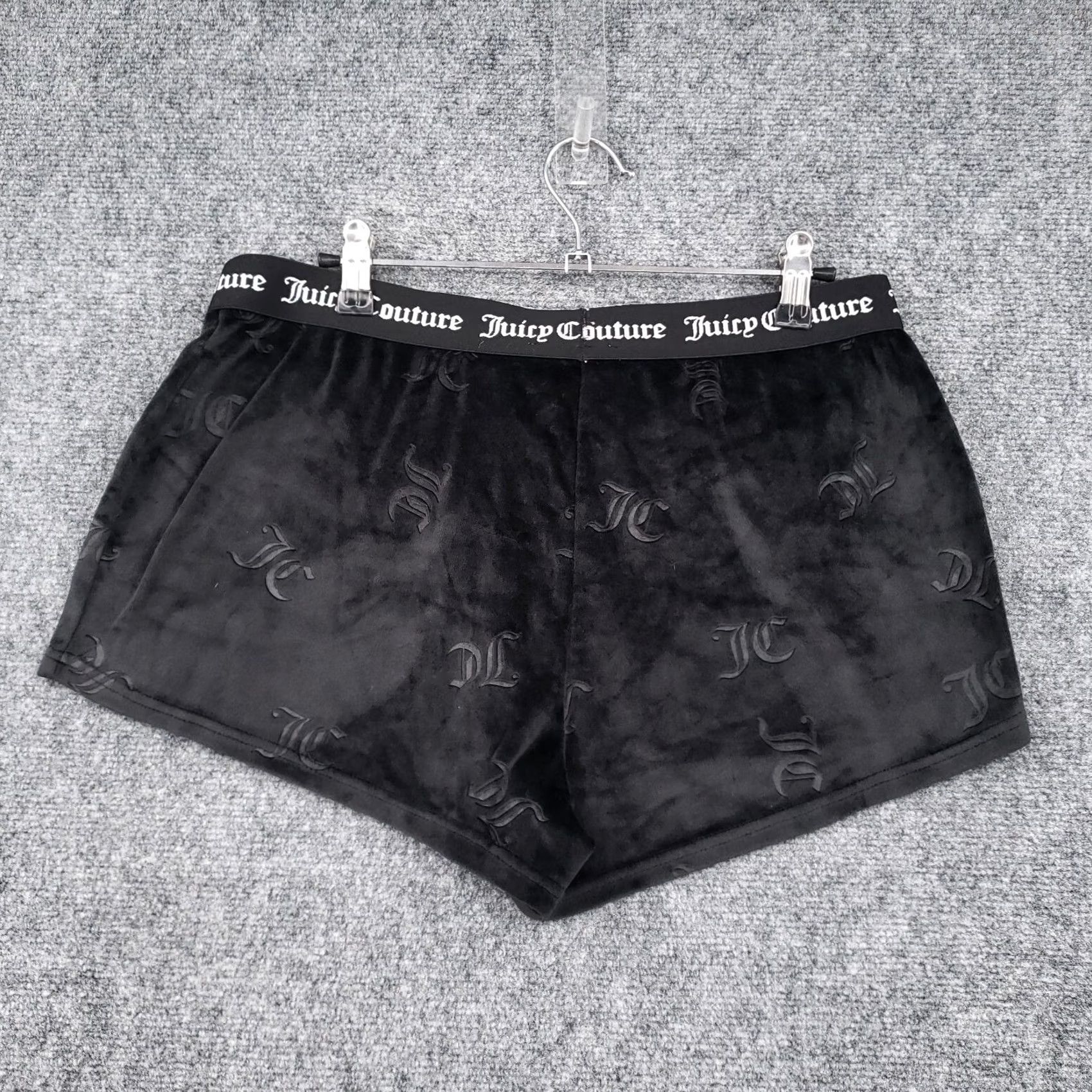 Juicy Couture Juicy Couture Shorts Womens L Black Mini Sleepwear Velour Soft Logo Size 36" / US 14 / IT 50 - 2 Thumbnail