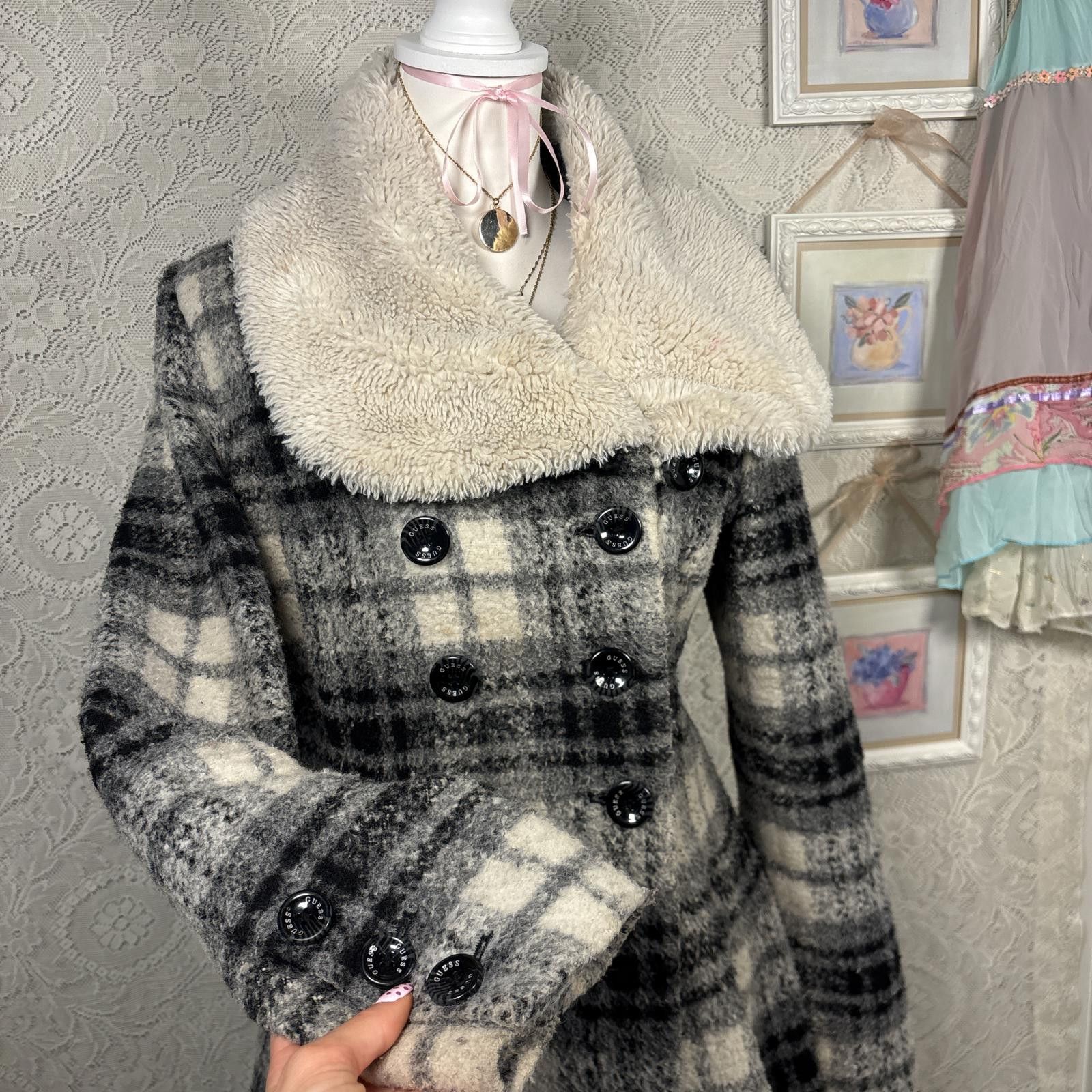 Guess vintage fur plaid grunge guess jacket Size L / US 10 / IT 46 - 3 Thumbnail