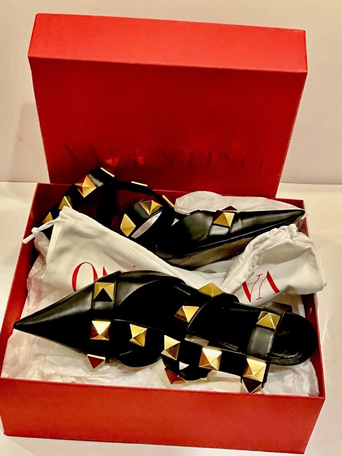 Valentino Valentino Garavani Black Roman Stud Ankle Strap Heels 41 Size US 10 / IT 40 - 7 Thumbnail