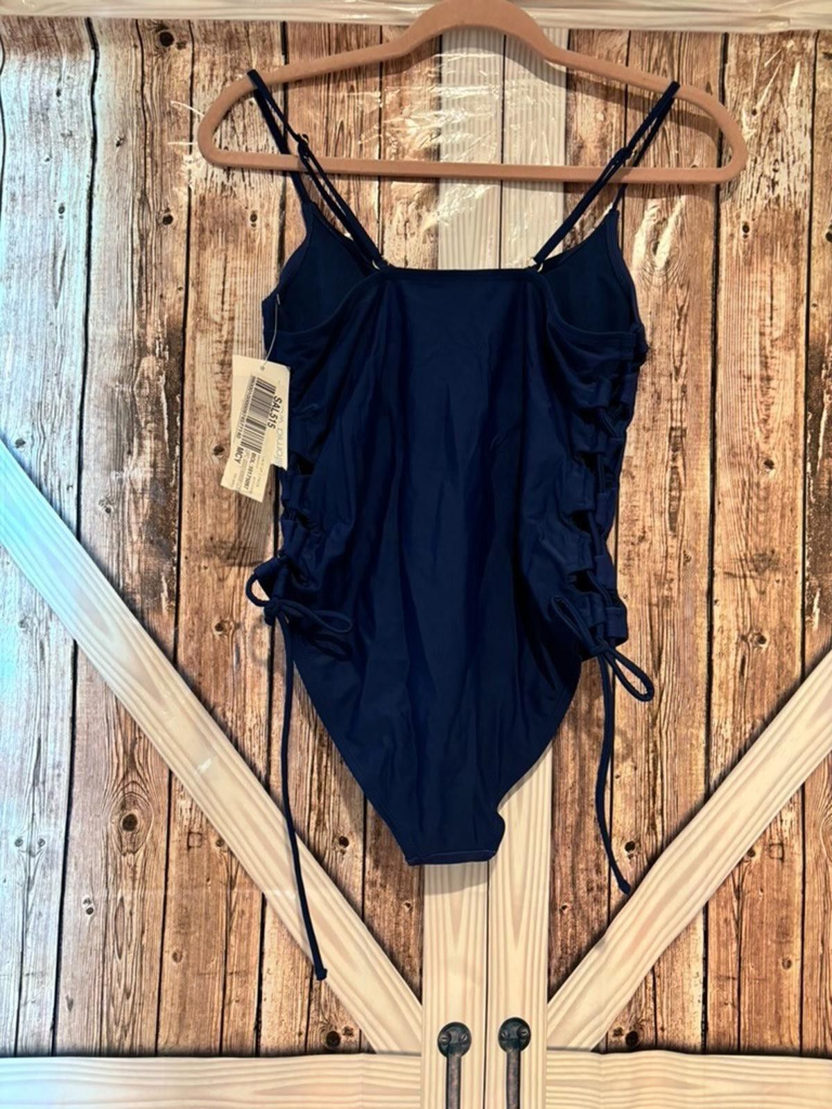 Designer Juniors girls California Waves size L blue bathing suit new Size ONE SIZE - 2 Thumbnail
