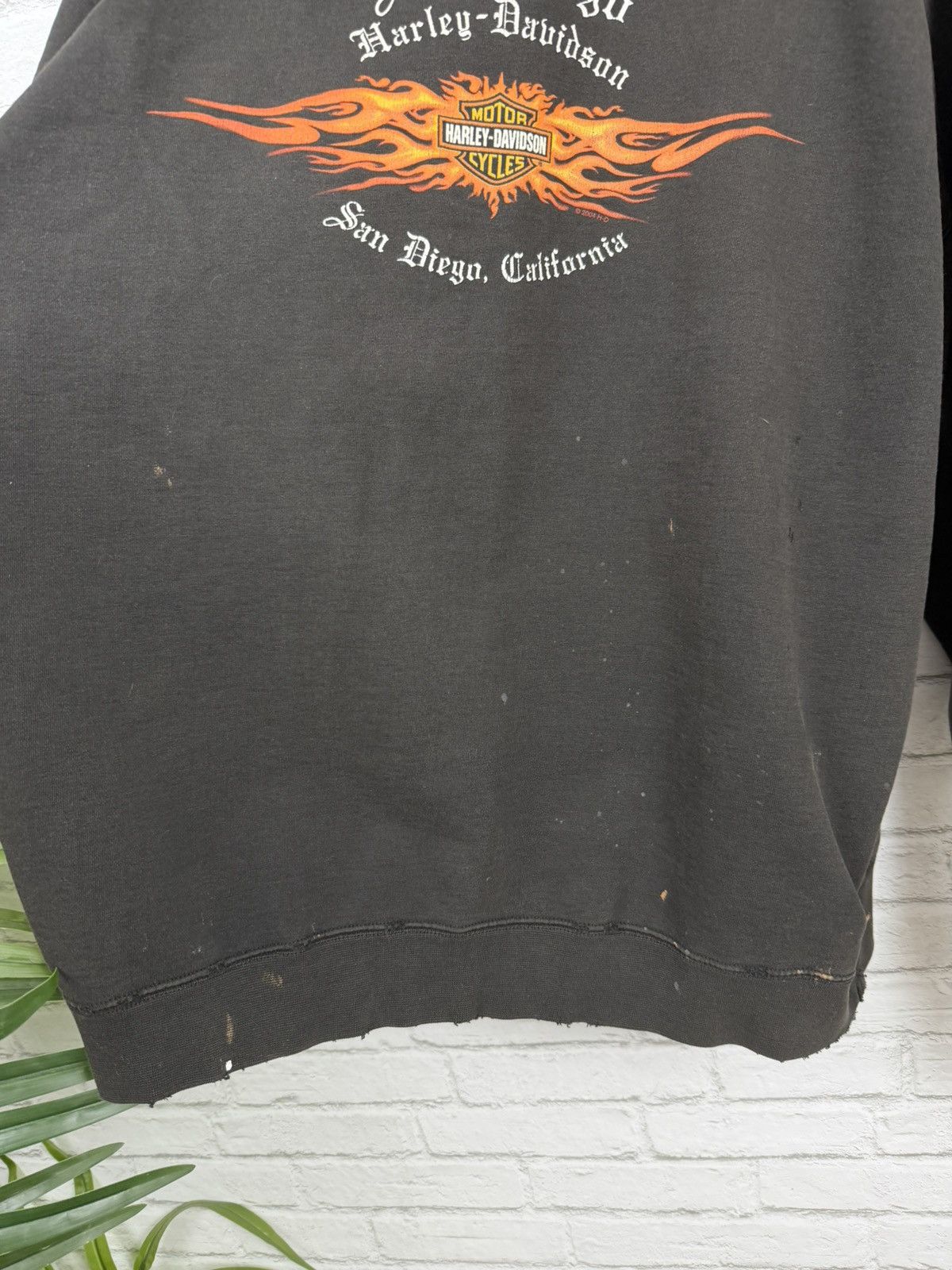 Harley Davidson (XL) THRASHED OUT FLAMES Harley Davidson Zip Up Hoodie Size US XL / EU 56 / 4 - 19 Thumbnail