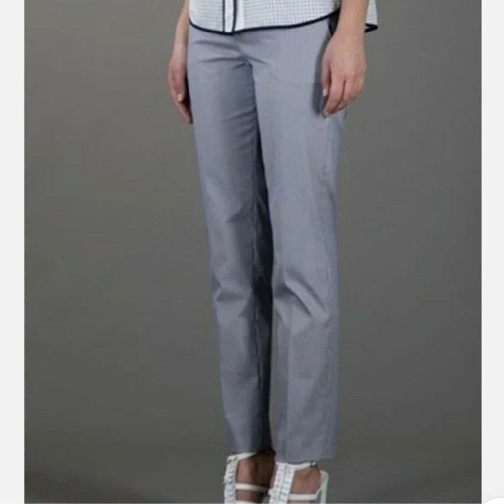 RED VALENTINO Mini Mid Waist Chino White Grey Blue Pants 40