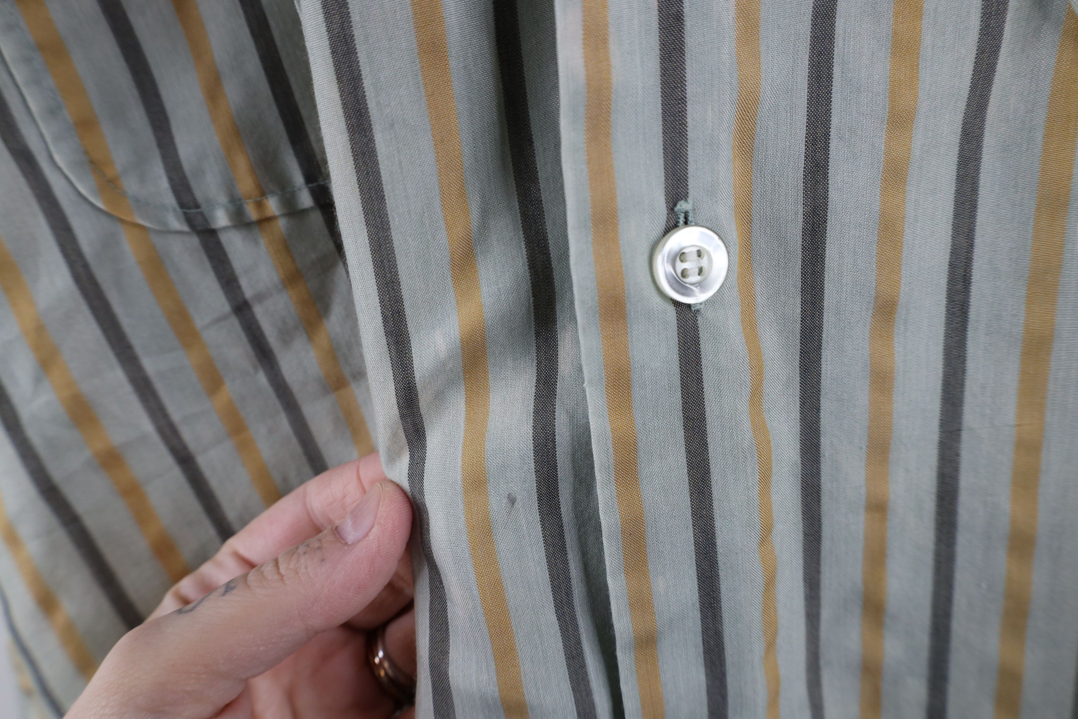 Macys × Vintage Vintage 50s 60s Macys Striped Looped Collar Button Shirt Size US M / EU 48-50 / 2 - 5 Thumbnail
