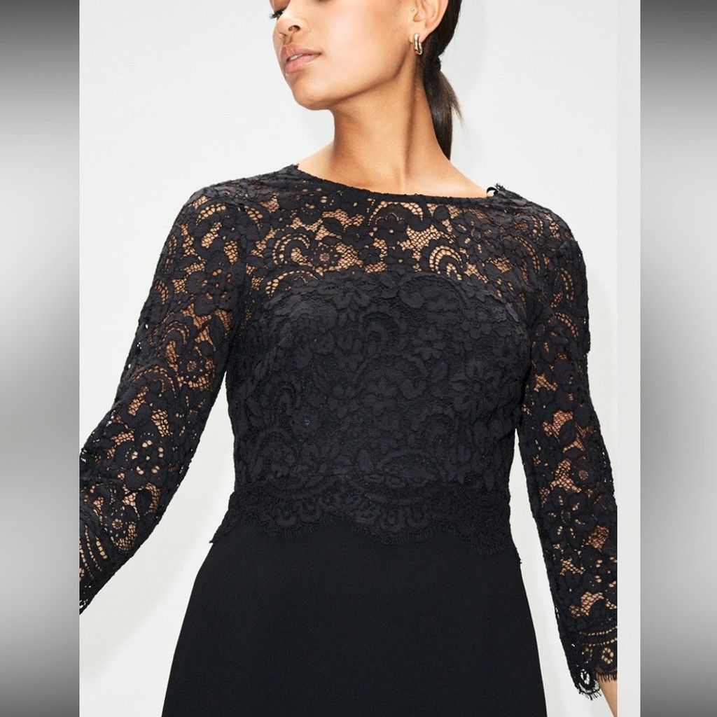 Other CLAUDIE PIERLOT Lace LBD Coktail Office Black Minj Dress 38 Size M / US 6-8 / IT 42-44 - 4 Thumbnail