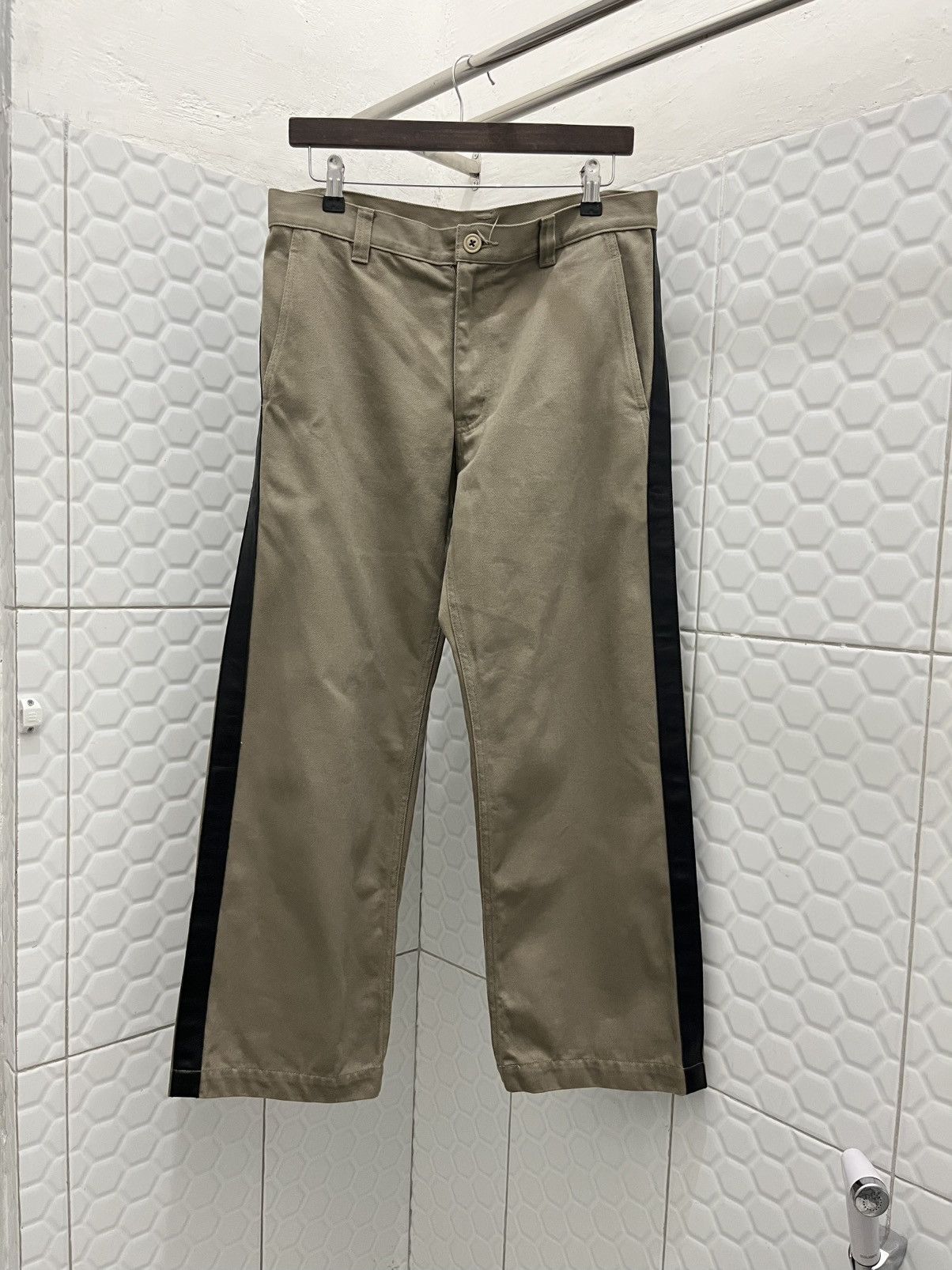 Comme des Garcons AD2007 Tape Leather Baggy Pants Size US 31 - 1 Thumbnail