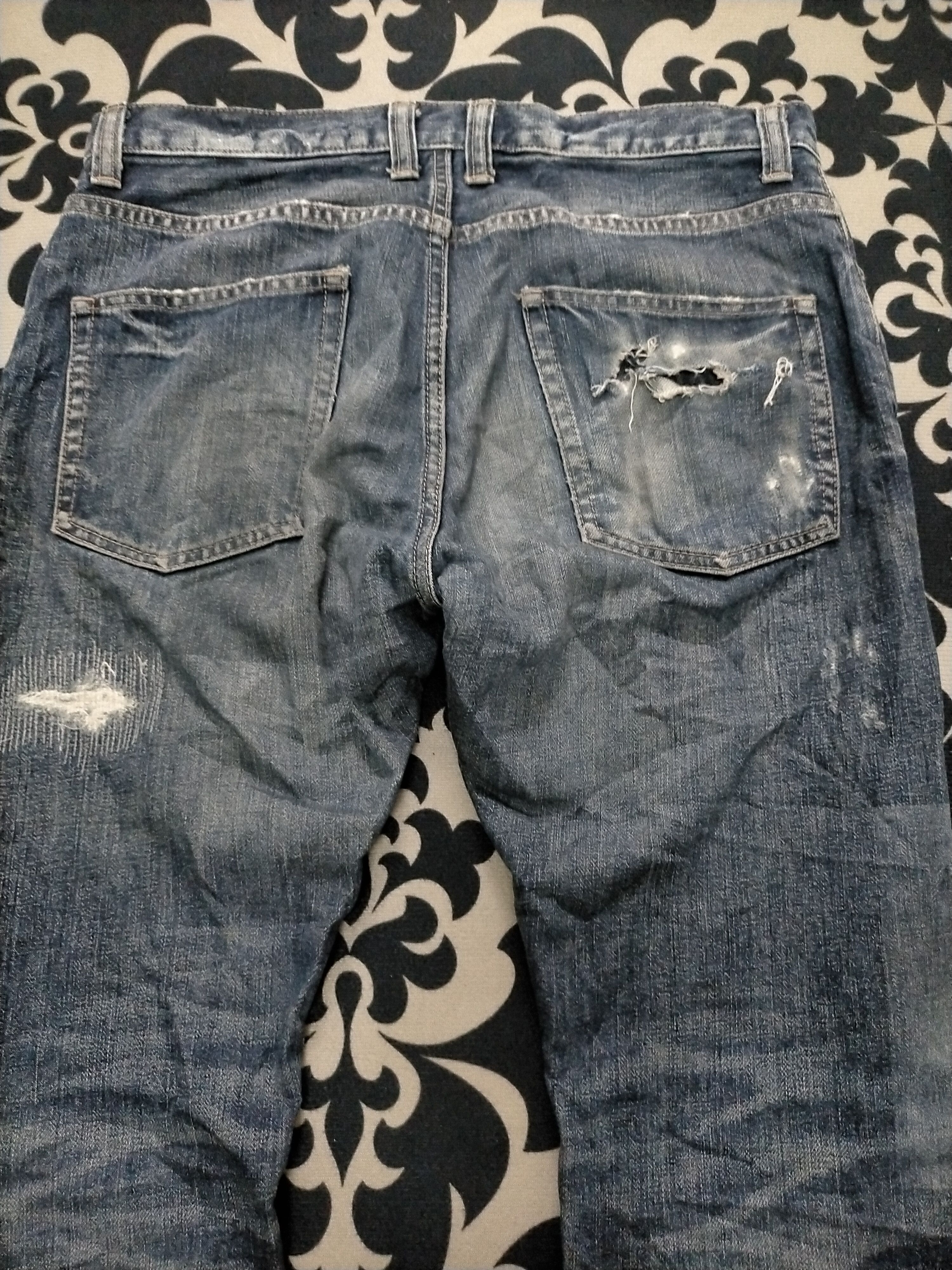 Takeo Kikuchi 🔥Takeo Kikuchi Shahiko Patchwork Distressed Jeans Size US 30 / EU 46 - 7 Thumbnail