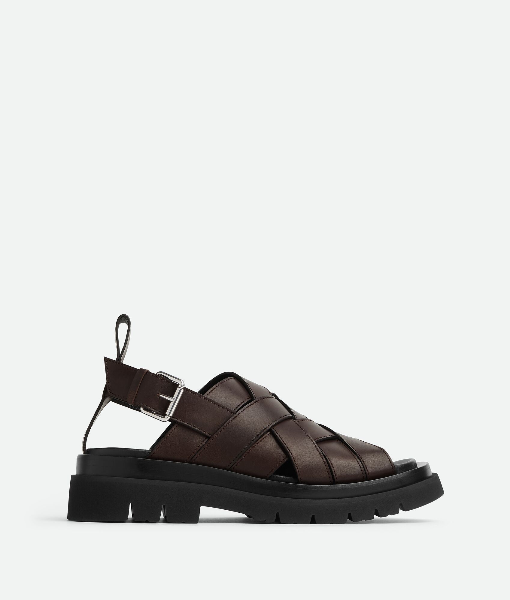 lug strap sandal brown