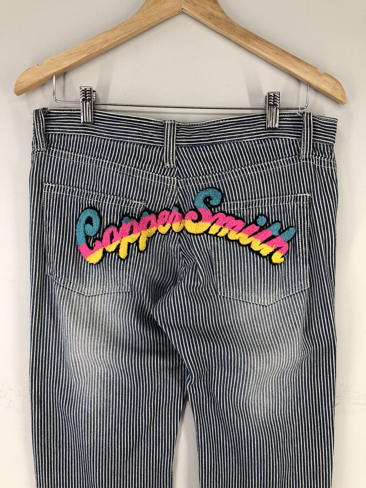 Japanese Brand Japanese Brand Copper Smith Distressed Hickory Blue Jeans Size US 32 / EU 48 - 16 Thumbnail