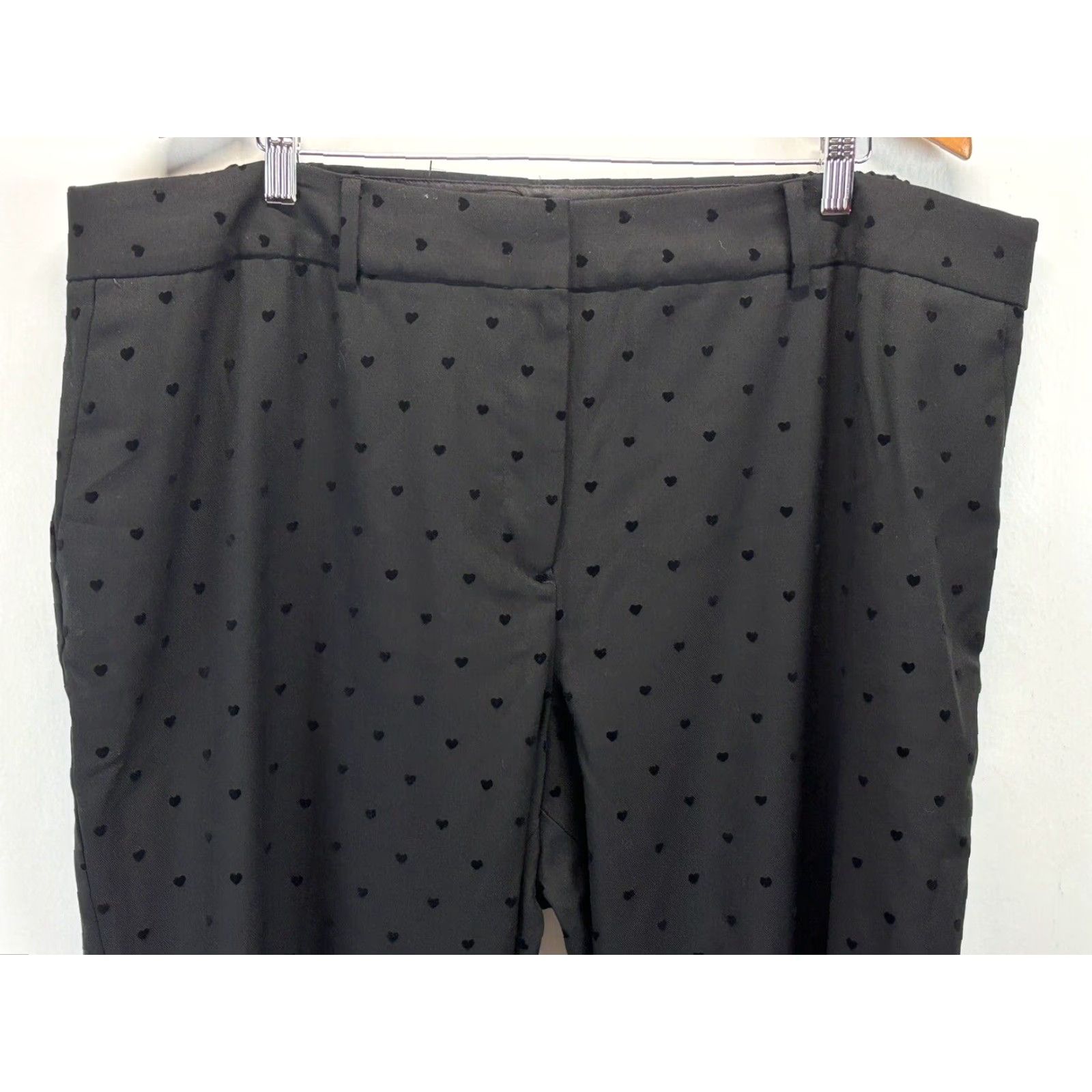 Talbots NEW! Talbots Black Dress Pants 24W Plus Velvet Hearts Valentines Day Hampshire Size 42" / US 20 - 2 Thumbnail