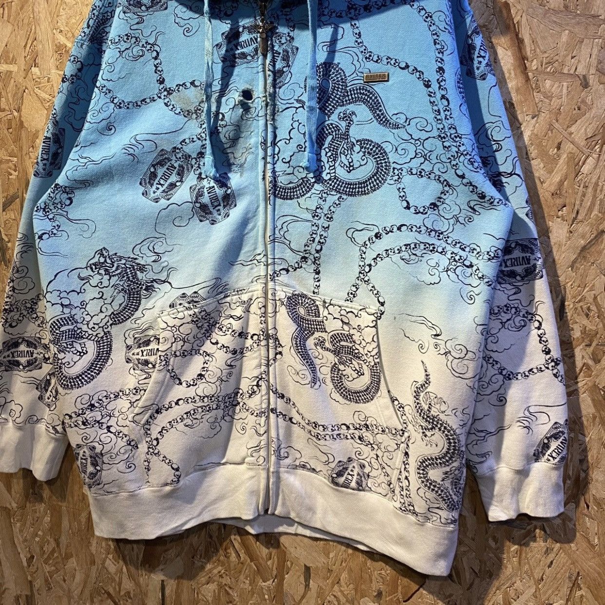 Affliction × Avirex × Tapout Avirex Full Print Dragon Tattoo Designe Zip Up Hoodies Size US XXL / EU 58 / 5 - 4 Thumbnail