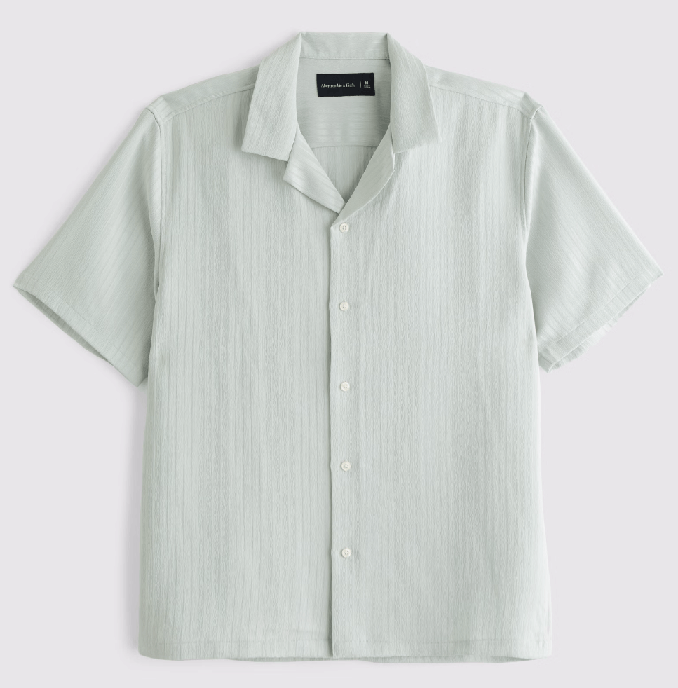 Abercrombie & Fitch Abercrombie & Fitch Camp Collar Button-Up Shirt med $75 Size US M / EU 48-50 / 2 - 1 Thumbnail