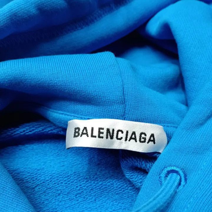 Balenciaga Balenciaga Logo Long Sleeve Hoodie Blue 0079-2507 Size US XS / EU 42 / 0 - 2 Thumbnail