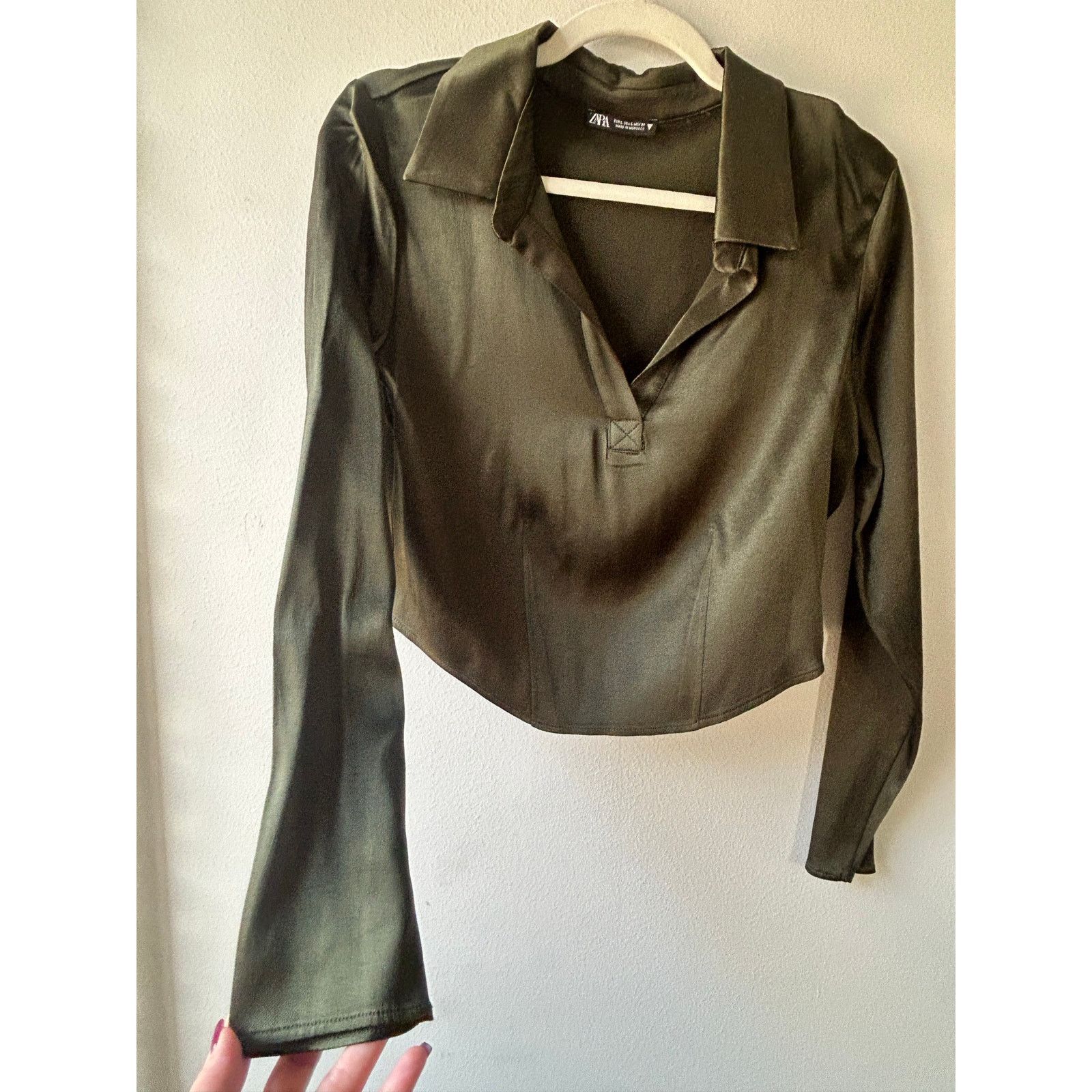 Zara Zara Pant and Top Satin Set in Green Size Large Size 28" / US 6 / IT 42 - 4 Thumbnail