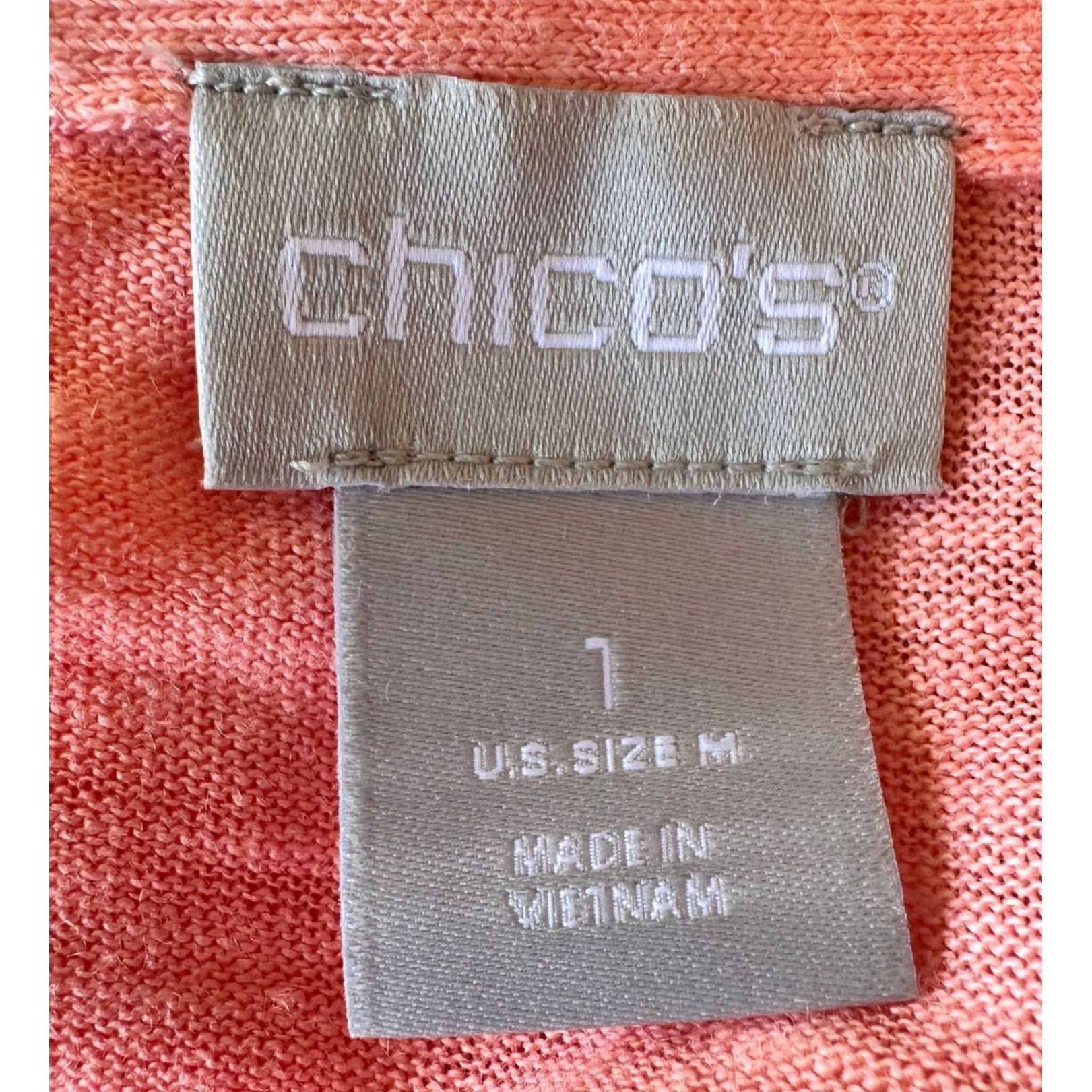 Other Chicos Top Size 1 Medium Linen Tangerine V Neck Pullover Col Size M / US 6-8 / IT 42-44 - 7 Thumbnail
