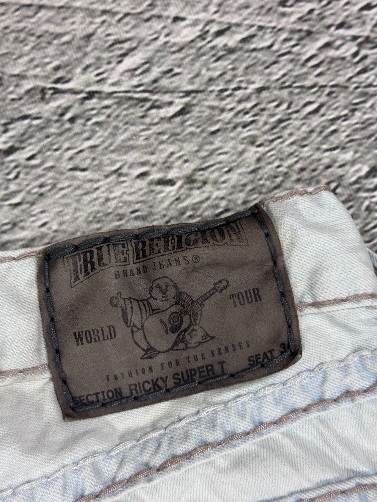 True Religion True Religion light blue jeans beige stitching Ricky Super T Size US 31 - 5 Thumbnail