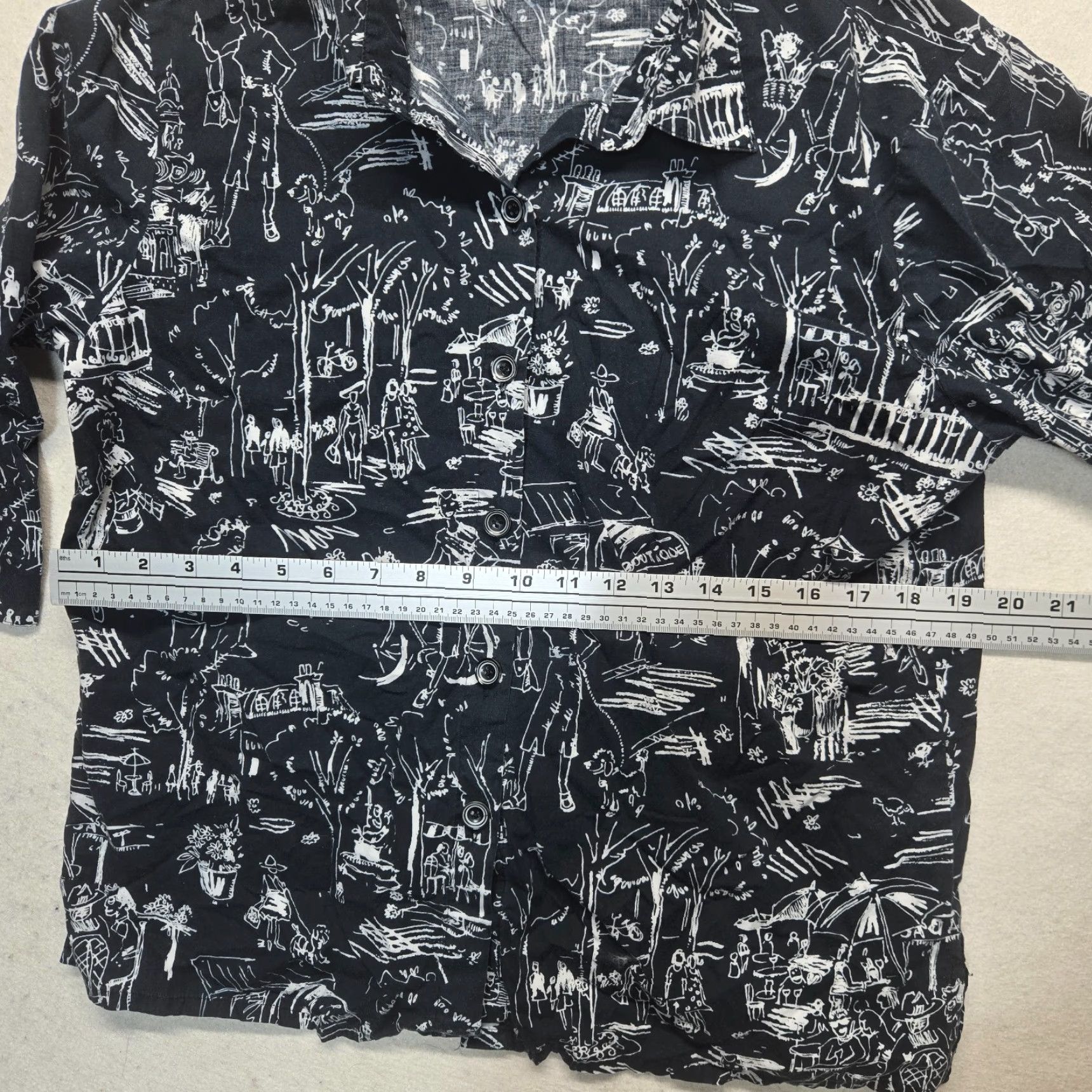 Vintage VINTAGE N Touch Shirt Adult Women L Black Floral Button-Up 3/4 Sleeve Spring Floral Mens Womens? Size L / US 10 / IT 46 - 4 Thumbnail