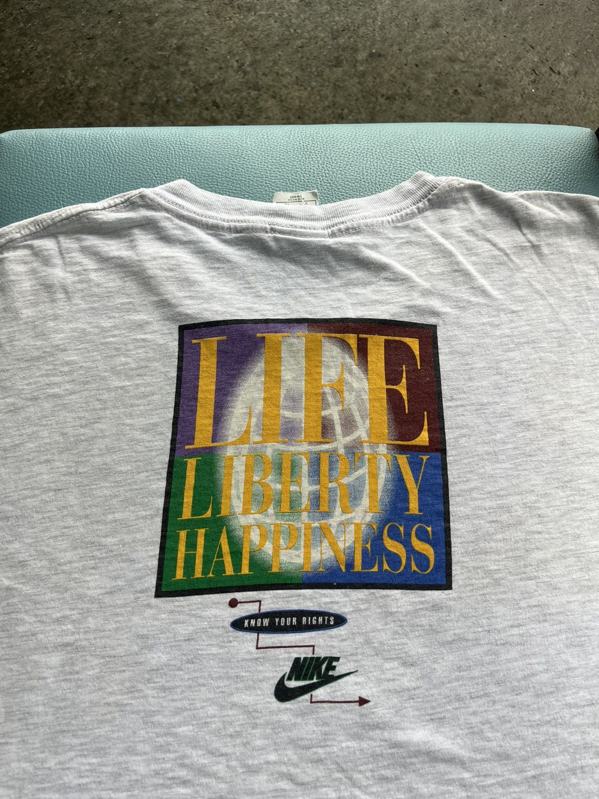 Nike × Vintage Vintage NIKE Life Liberty Happiness 90’s Tshirt Size US XL / EU 56 / 4 - 8 Thumbnail