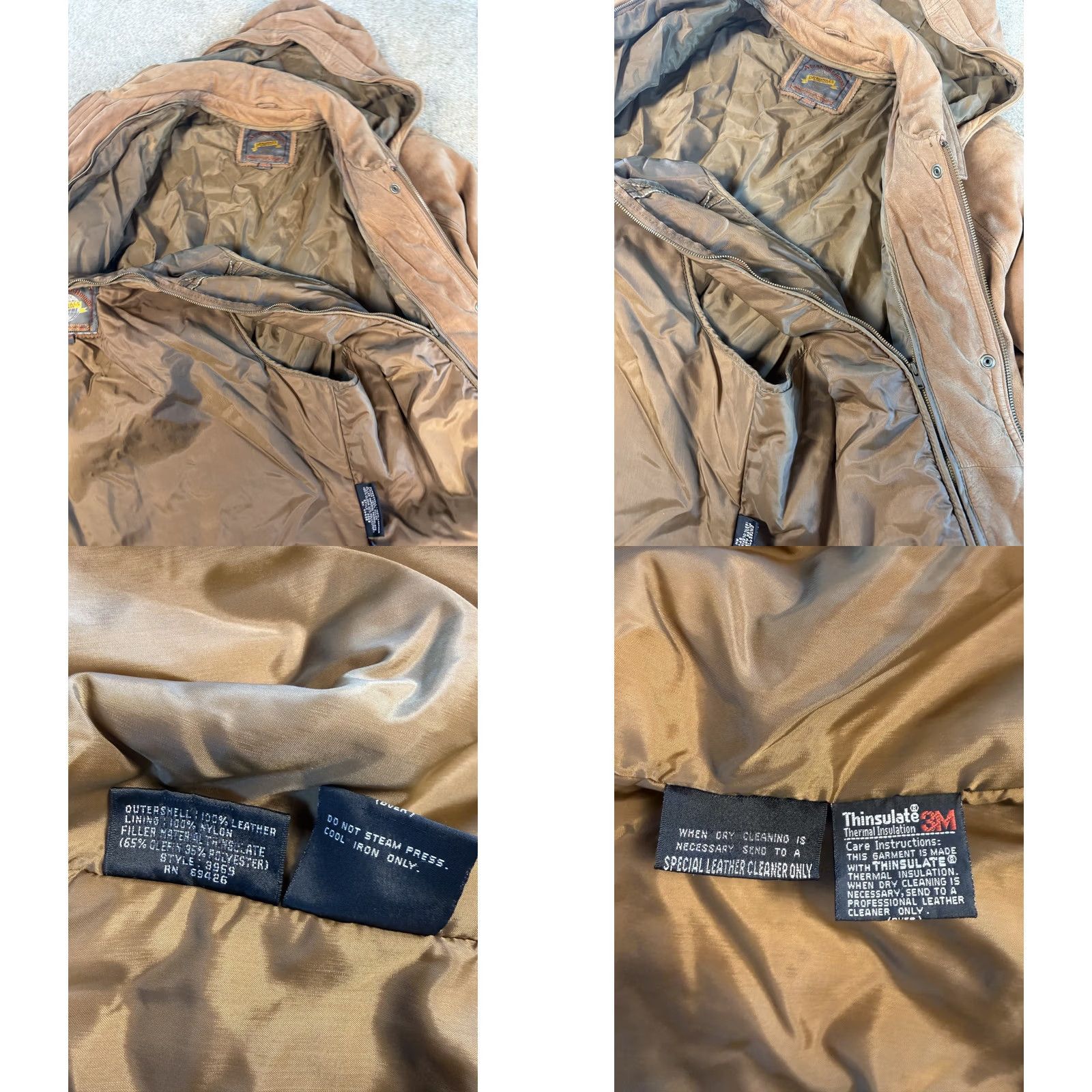Vintage VINTAGE Wilsons Leather Jacket Coat Parka Hood Brown Size Large 80s Outdoor Classic Size L / US 10 / IT 46 - 8 Thumbnail