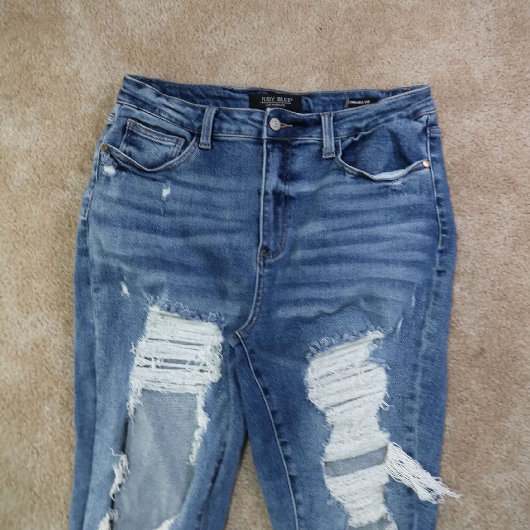 Vintage VINTAGE? No. Judy Blue High Rise Straight Leg Jeans Women's 13/31 Blue Stretch Denim Size 34" / US 12 / IT 48 - 3 Thumbnail