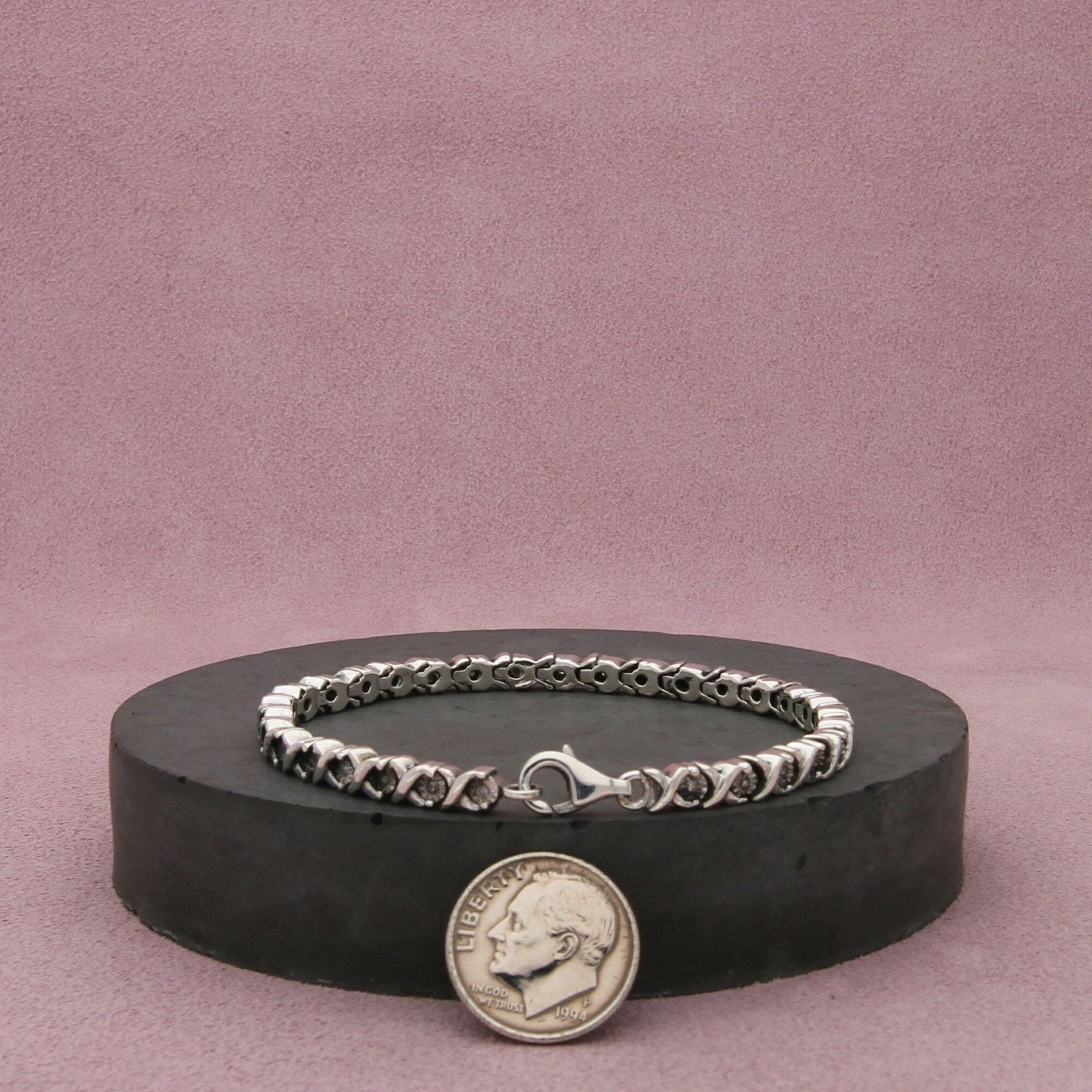 Sterling Silver zales sterling silver diamond tennis bracelet size 6.75in Size ONE SIZE - 2 Thumbnail