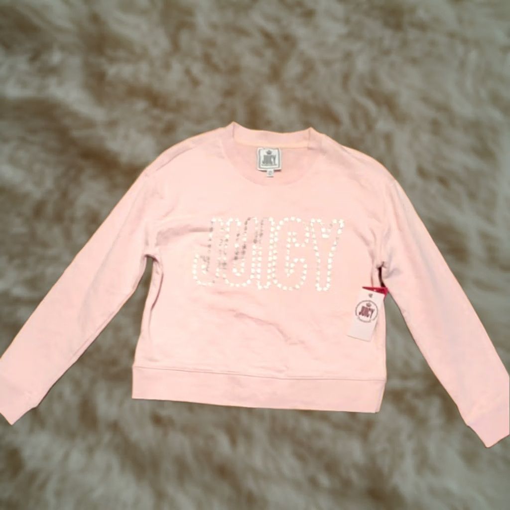 Juicy Couture Juicy by Juicy Couture womens XS pink & silver long sleeve sweatshirt NWT Size XS / US 0-2 / IT 36-38 - 1 Thumbnail