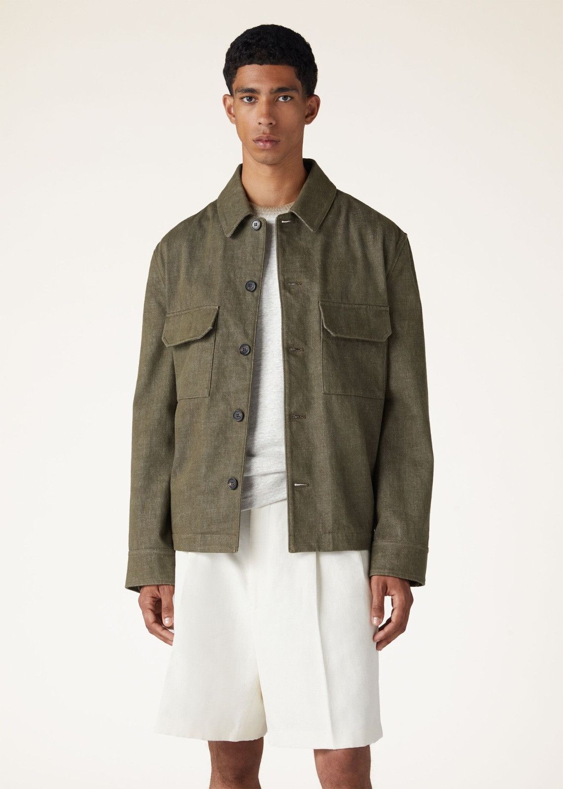 Loro Piana o1srvl11e0325 FAO0015 Overshirt Shirt in Moss Green Size US M / EU 48-50 / 2 - 5 Thumbnail