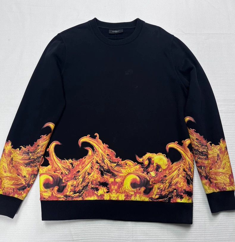 Givenchy Black Flame Hoodie Size S