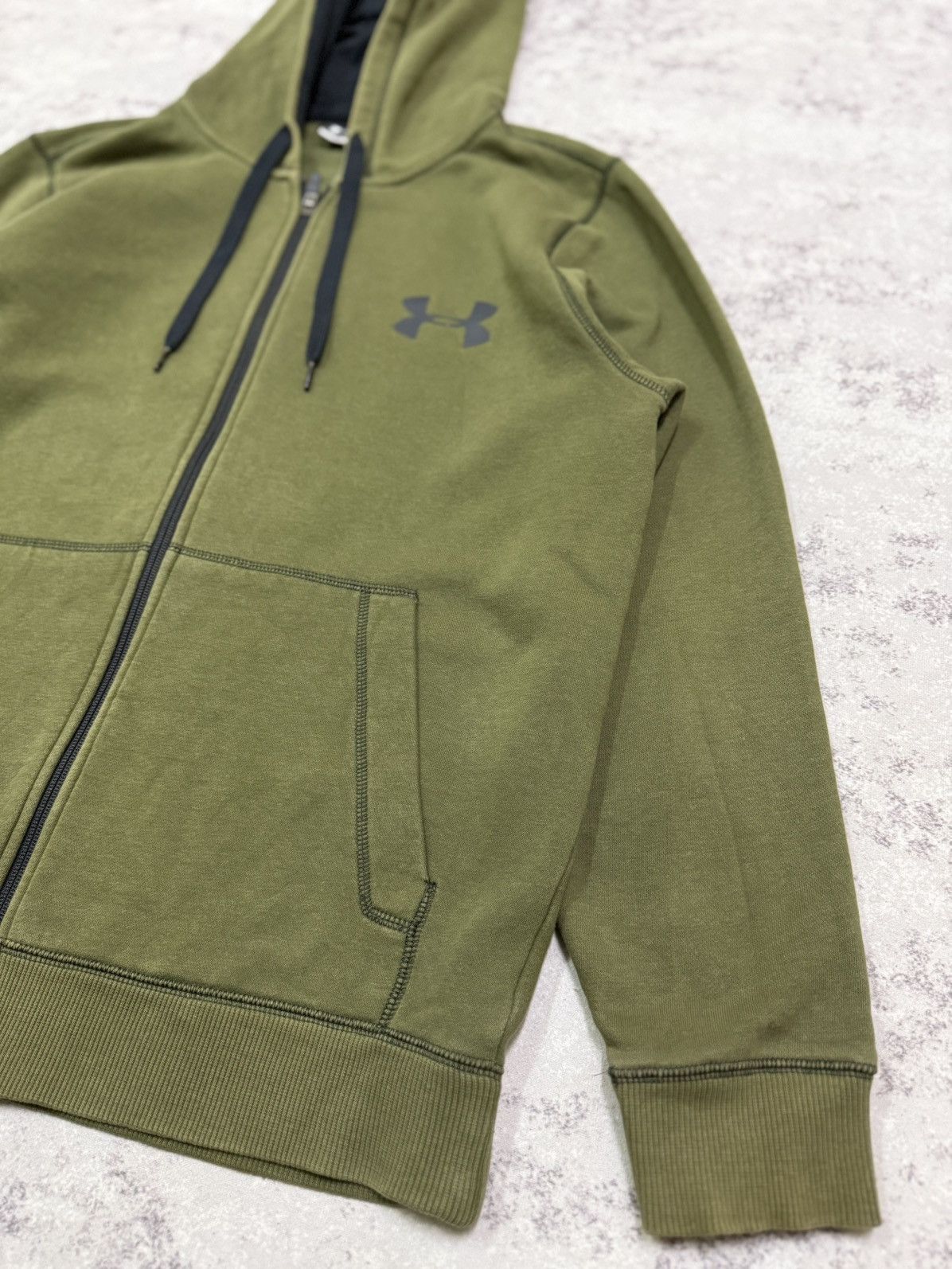 Under Armour Under Armour Olive Green Zip Up Sweater Hoodie Size US M / EU 48-50 / 2 - 6 Thumbnail