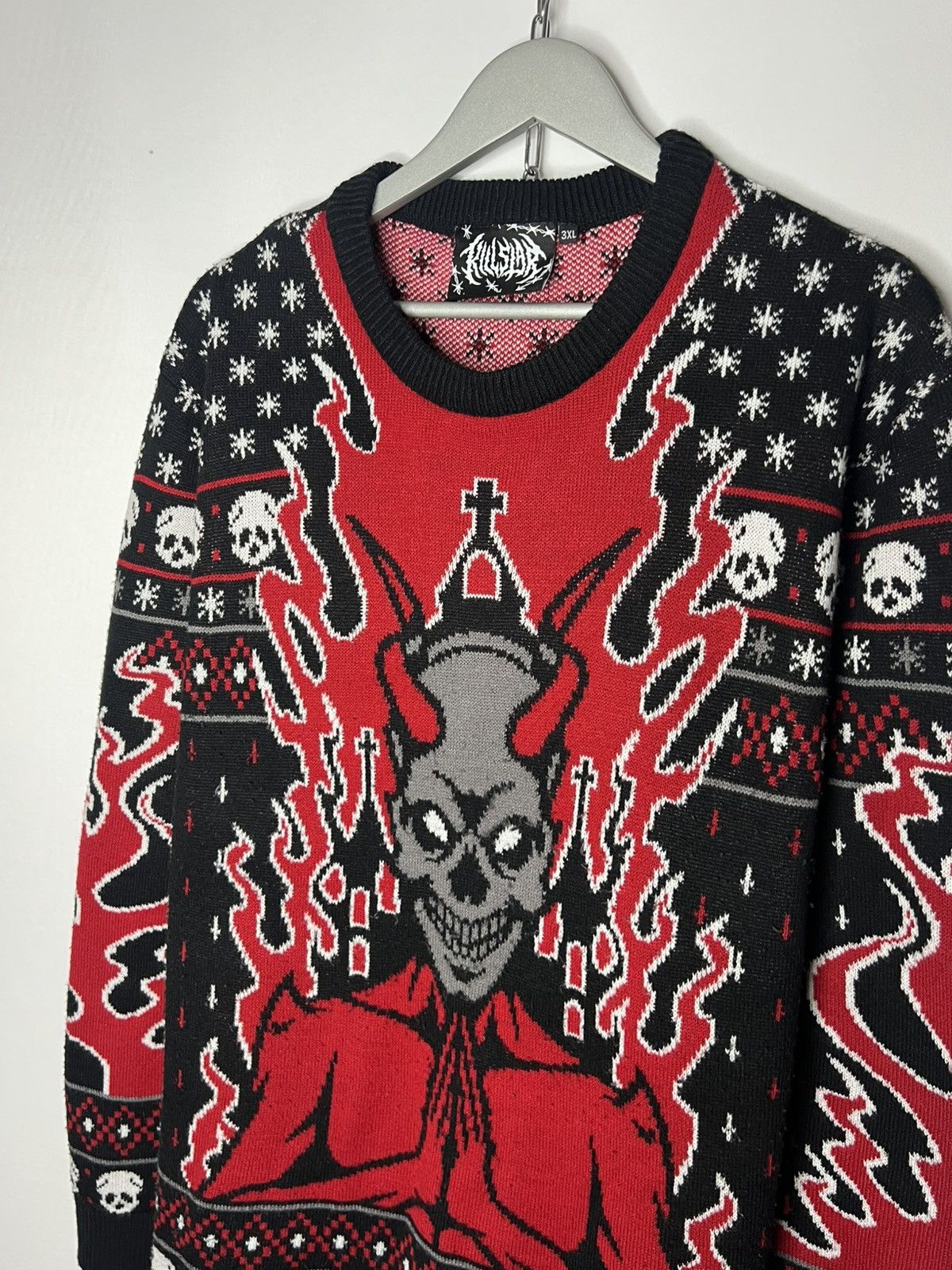 Killstar Killstar Satan Sculls Art Sweater Goth Style Streetwear Size US XXL / EU 58 / 5 - 4 Thumbnail