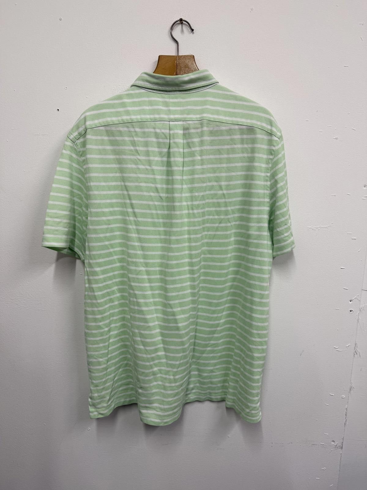 Polo Ralph Lauren Ralph Lauren Green and White Striped Polo Shirt Size US XXL / EU 58 / 5 - 2 Thumbnail