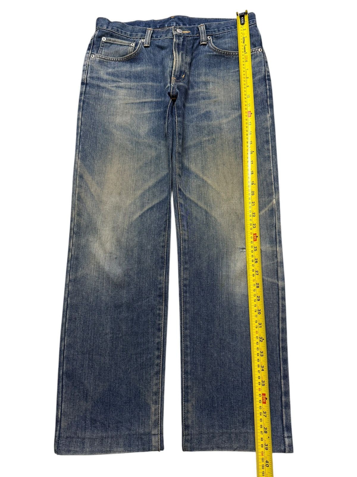 Edwin Vintage 90s Japan Edwin Blue Mud Wash Whiskers Distress Size US 32 / EU 48 - 10 Thumbnail
