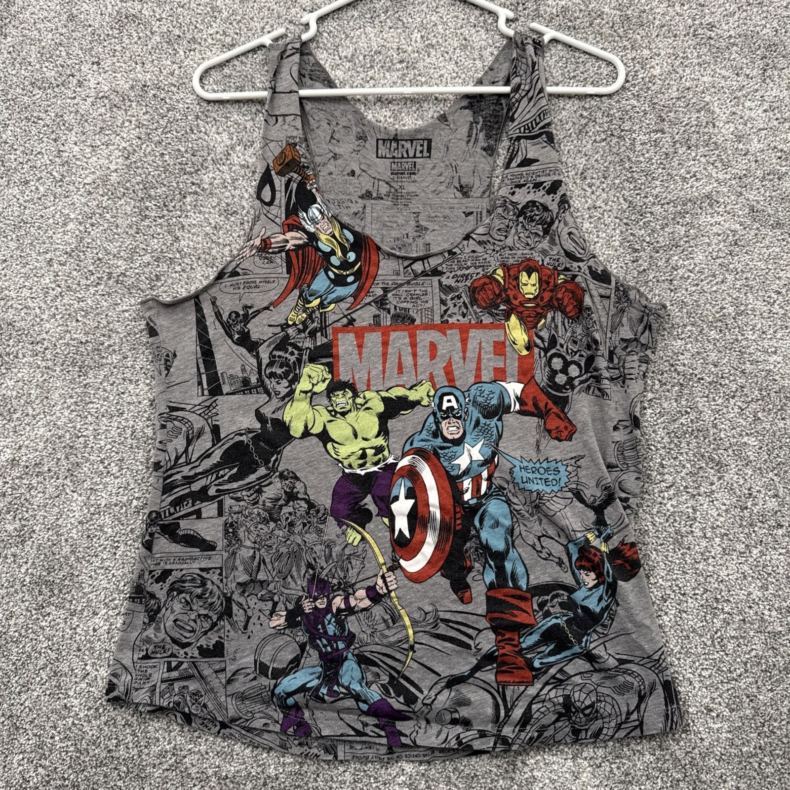 Marvel Comics Marvel Tank Top Women XL Grunge Superhero Comic Book Graphic Size XL / US 12-14 / IT 48-50 - 1 Thumbnail