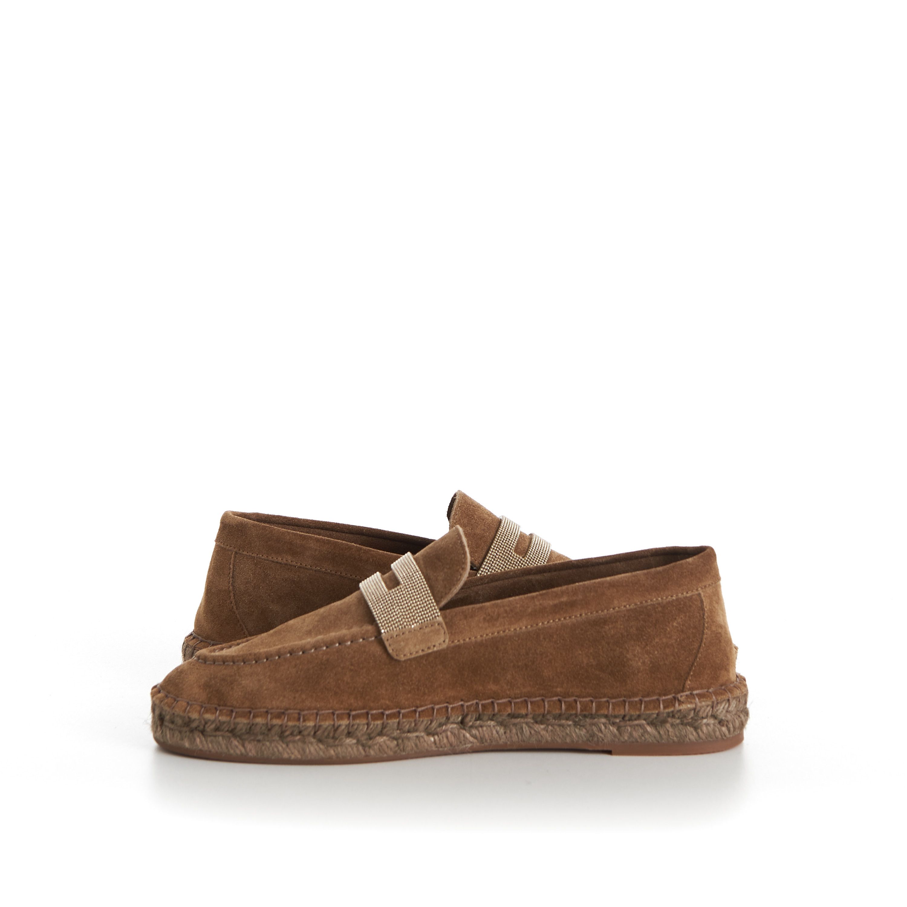 Brunello Cucinelli Suede Brown Espadrilles - Monili Chain Embroidery Size US 9 / IT 39 - 9 Thumbnail
