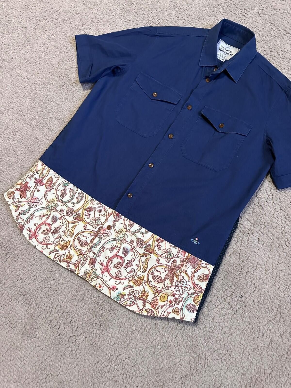 Vivienne Westwood Rare Vivienne Westwood Shirt Blue Colour Block Vintage Shirt Size US M / EU 48-50 / 2 - 2 Thumbnail