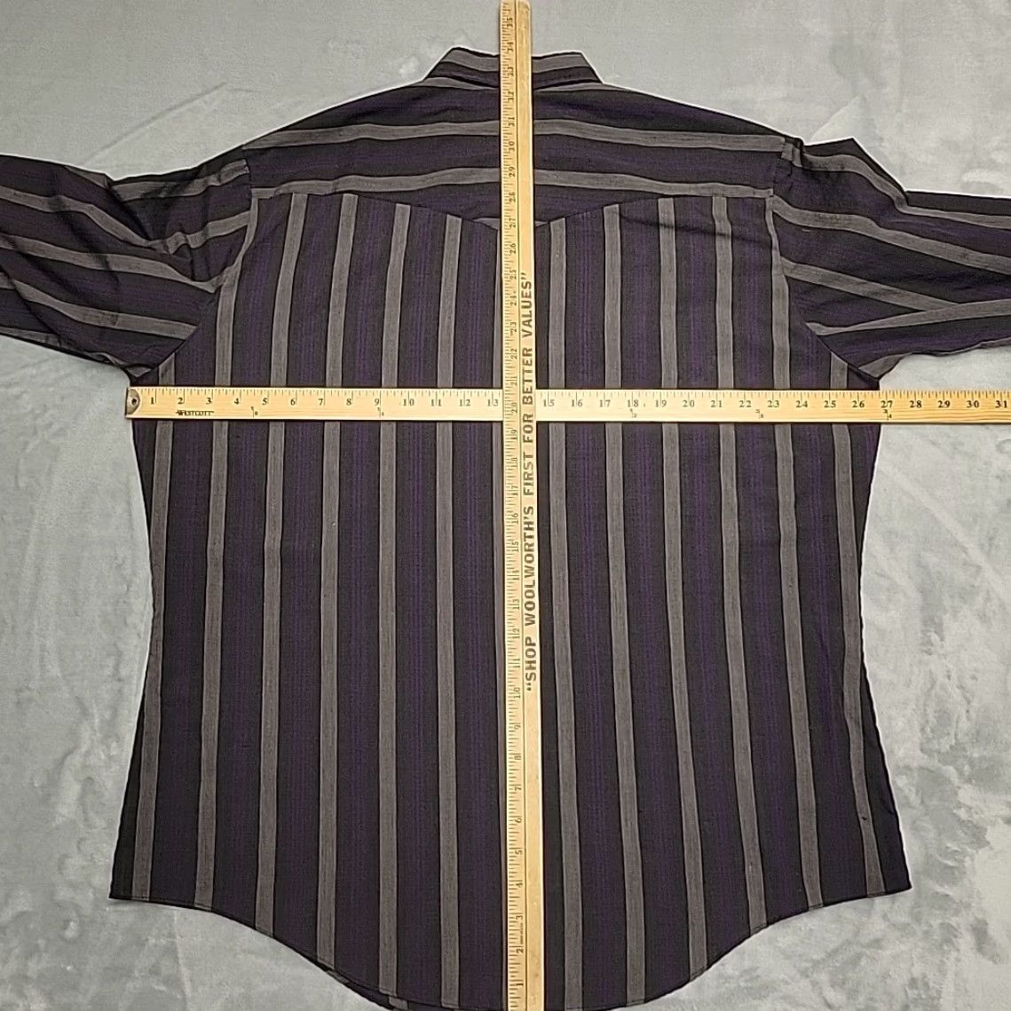 Vintage VINTAGE Saddlebrook Shirt Men XL Purple Striped Pearl Snap Western Cowboy Casual Shirt Size US XL / EU 56 / 4 - 6 Thumbnail