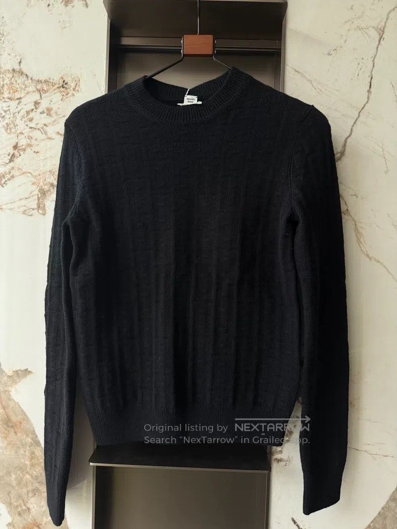 Hermes Hermes Black Dark Pattern Grid Women's Pullover Long-Sleev Size XS / US 0-2 / IT 36-38 - 1 Thumbnail