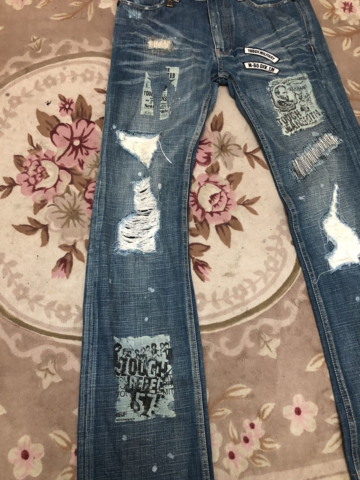 If Six Was Nine Distressed denim punk Japanese very rare Size US 33 - 5 Thumbnail
