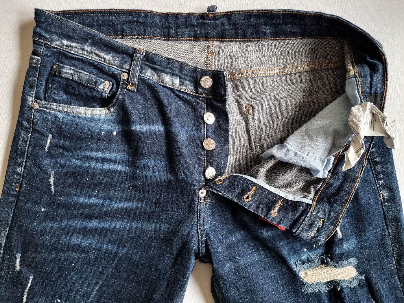 Dsquared2 Dsquared2 Distressed Stretch Denim Slim Jeans Size US 38 / EU 54 - 5 Thumbnail