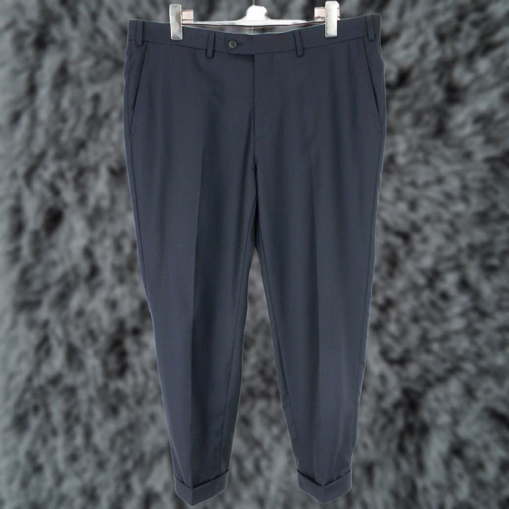 Suitsupply Suitsupply Brescia Trousers Men's UK 34S Pure Wool Pleated Turn Up Navy Wool Dress Pants Slim Front Type: Pleated (No Abbreviations) Size US 34 / EU 50 - 1 Thumbnail