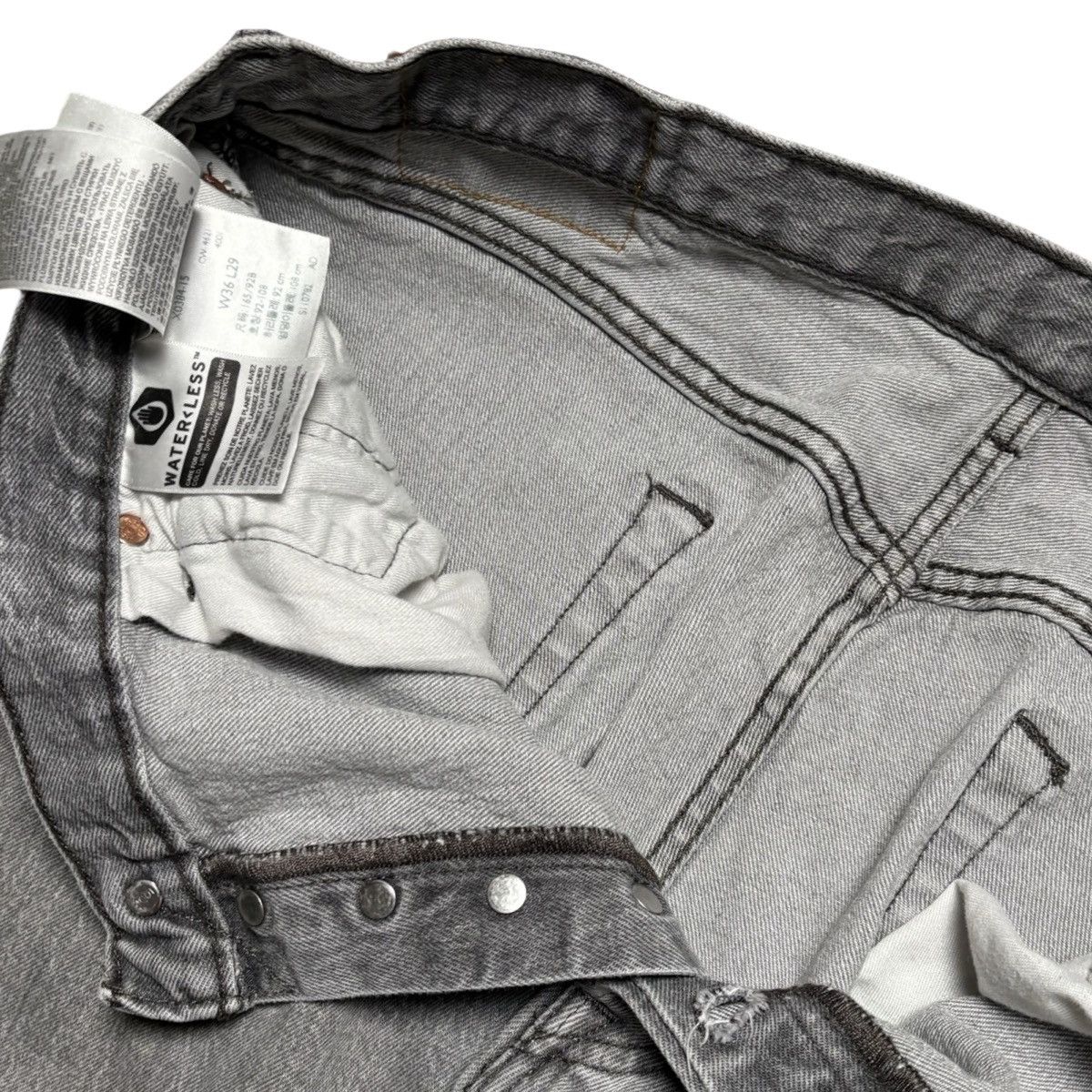 Levi's Levis 501 Jeans Men’s Gray Denim Pants Faded Grunge 36X29 Size US 36 / EU 52 - 4 Thumbnail