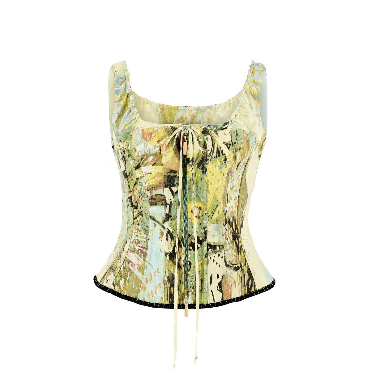Roberto Cavalli Roberto Cavalli S/S 2003 Corset Bustier Silk Lace Up Top Size L / US 10 / IT 46 - 1 Thumbnail