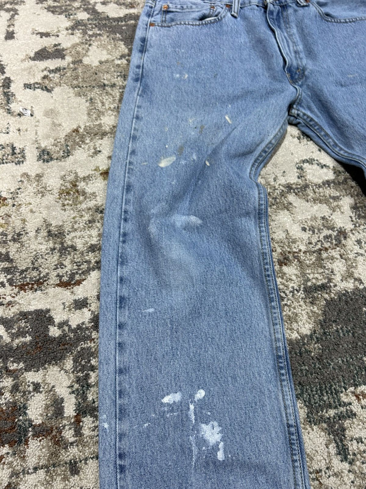 Levi's Levi’s 505 Straight Fit Paint Splatter Light Wash Jeans Size US 36 / EU 52 - 4 Thumbnail