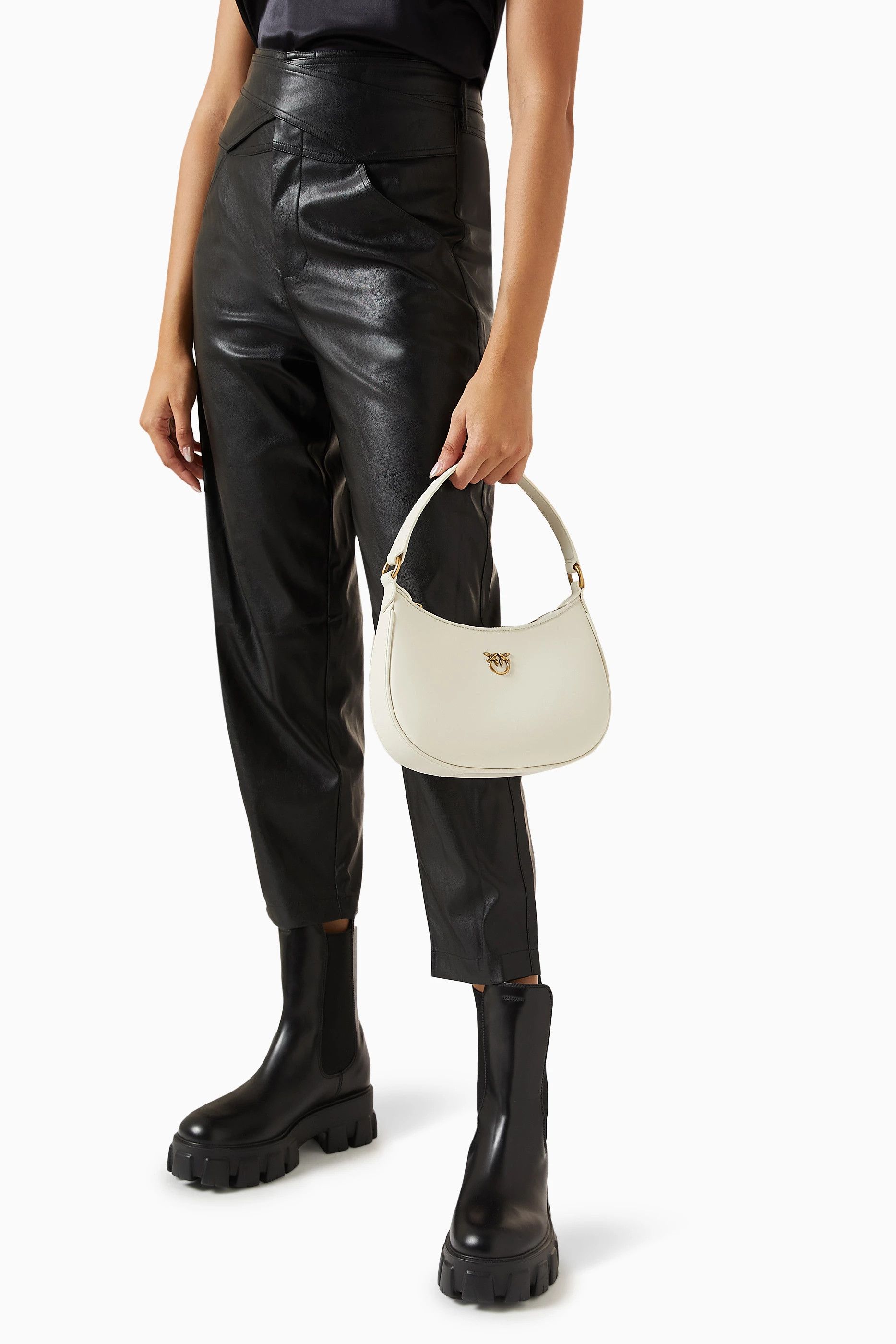 Pinko o1s22i1n0824 Size: OS / Half Moon Shoulder Bag in White Size ONE SIZE - 5 Thumbnail
