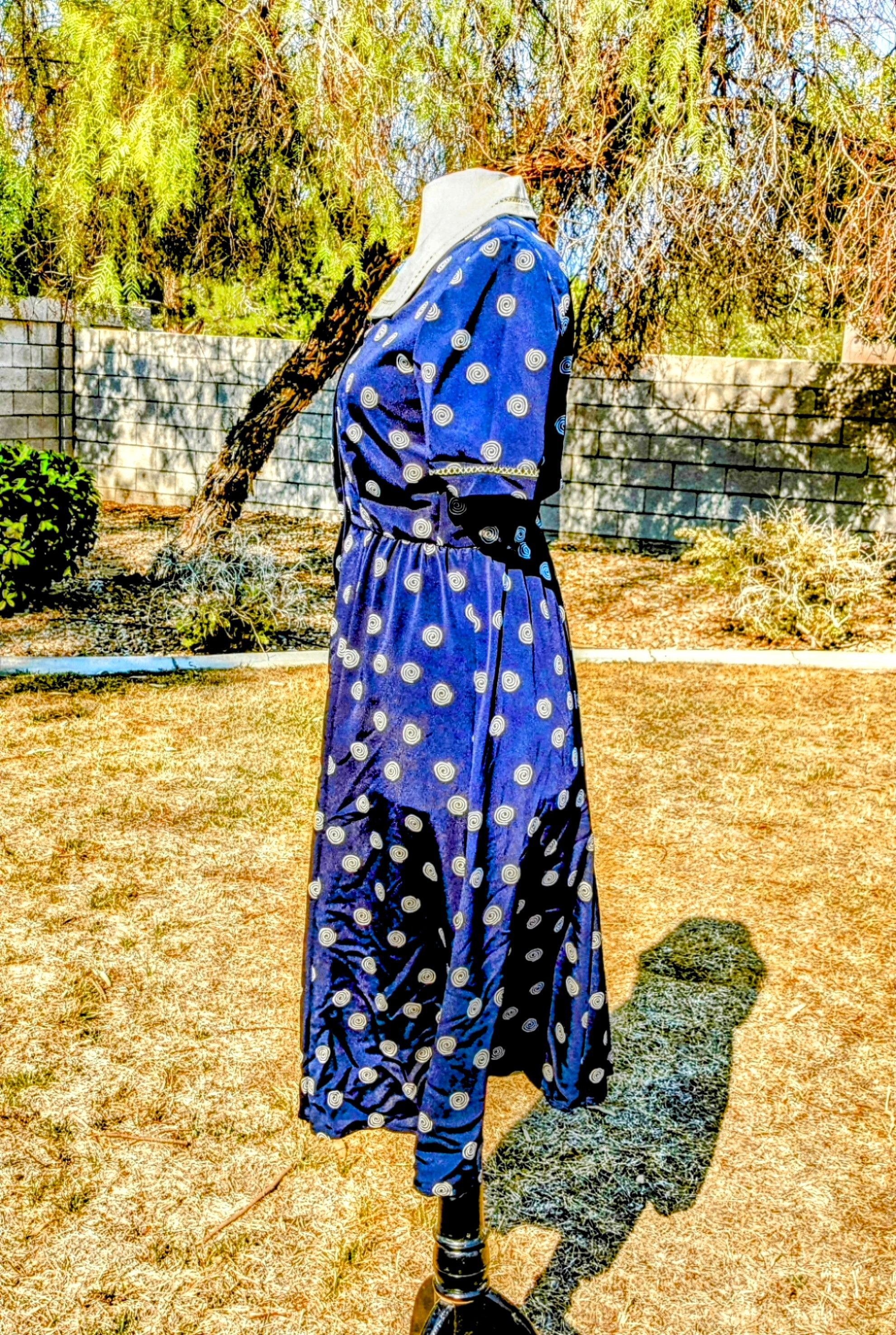 Liz Claiborne Vintage Swirls Petite Liz Claiborne Blouson Maxi Shirt Dress Size XS / US 0-2 / IT 36-38 - 3 Thumbnail