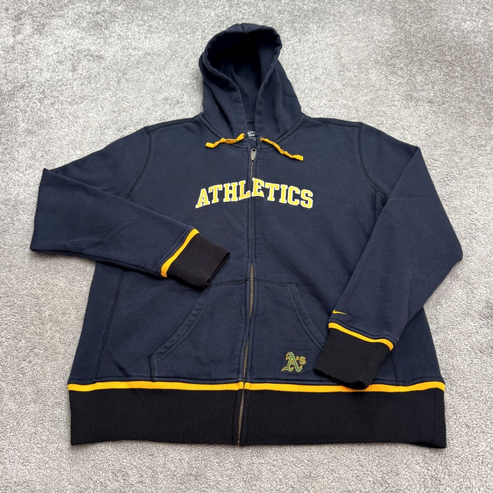 Nike VINTAGE Nike Team Oakland Athletics Full Zip Hoodie Sweatshirt Mens XXL Navy Size US XXL / EU 58 / 5 - 2 Thumbnail