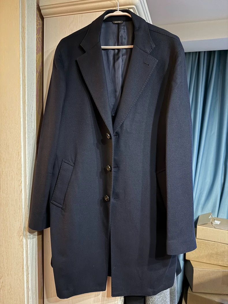 Loro Piana Loro Piana Navy Cashmere Coat- Size US XL / EU 56 / 4 - 1 Thumbnail