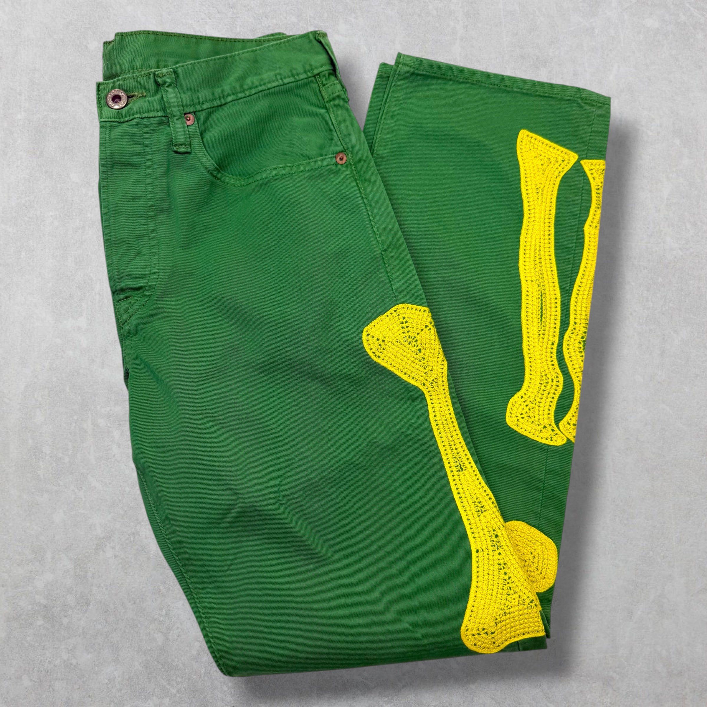 Kapital Kapital Yellow Skeleton 5P Cisco Green Pants 32 Size US 32 / EU 48 - 3 Thumbnail