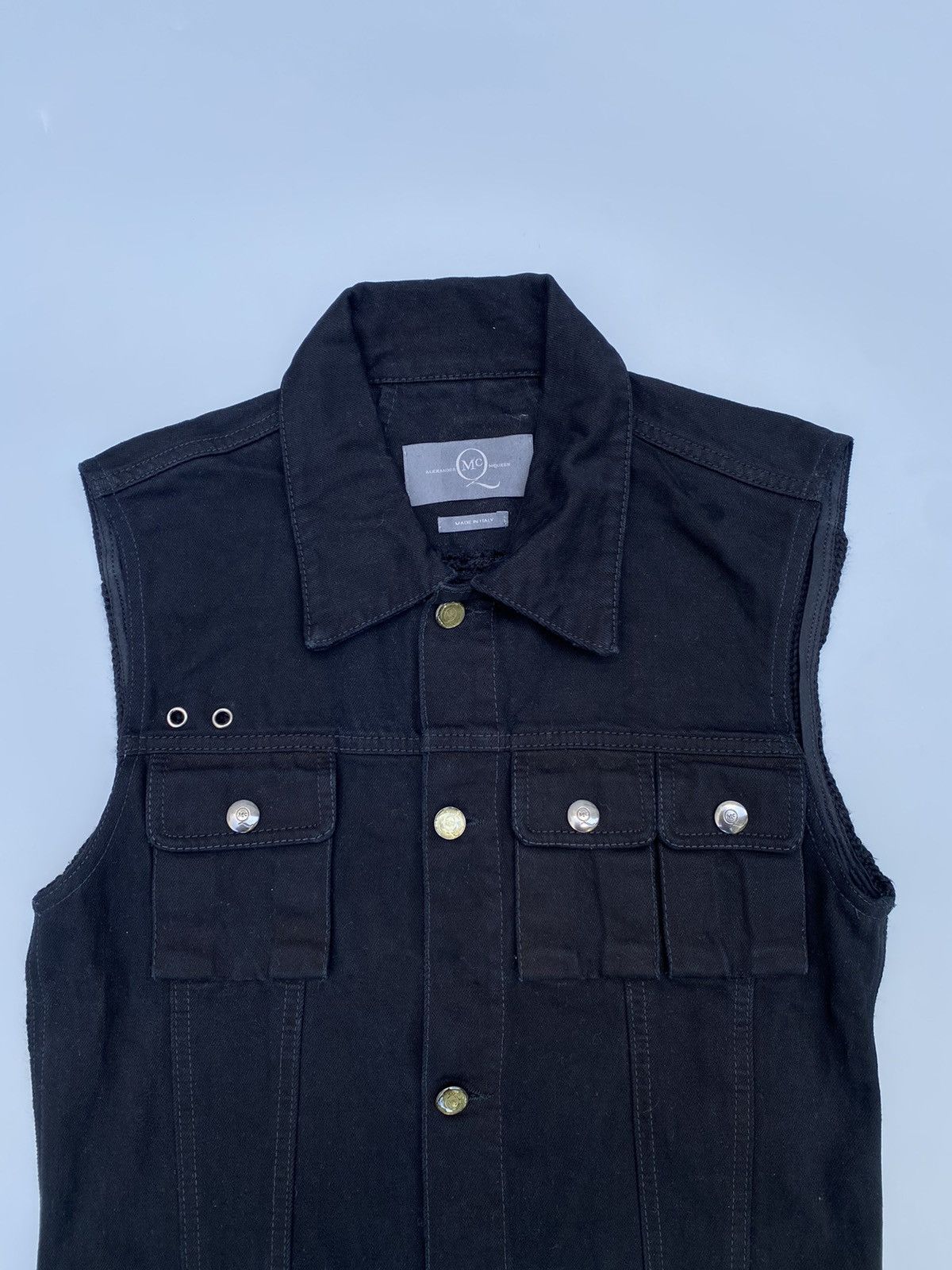 Alexander McQueen 2000s Alexander Mcqueen- Cargo Denim Knit Vest Size US M / EU 48-50 / 2 - 7 Thumbnail